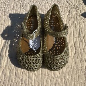 Mini Melissa Kids' Glittery Gold Dress Shoes